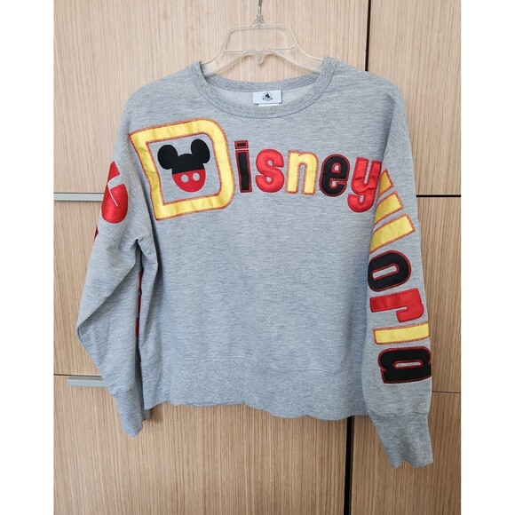 Disney Tops - Disney Parks Women's Gray Spirit Jersey Sweatshirt Retro Spellout Size M